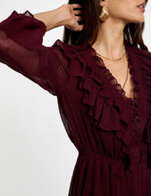 Carregar imagem no visualizador da galeria, Vestido folhos Bordeaux Morgan
