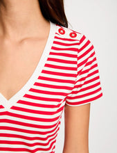 Carregar imagem no visualizador da galeria, T-shirt riscas vermelhas MORGAN
