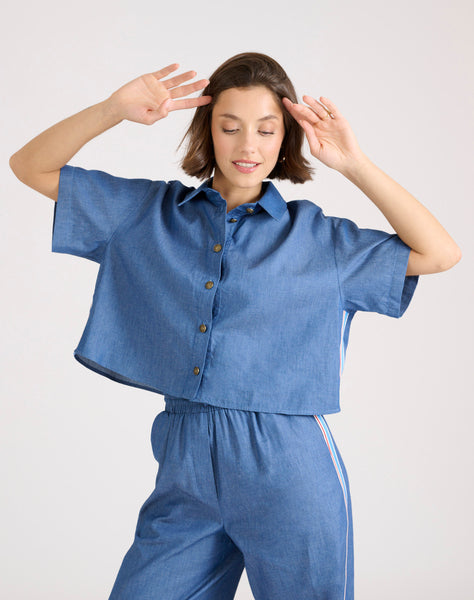 Camisa ganga risca lateral Naf Naf