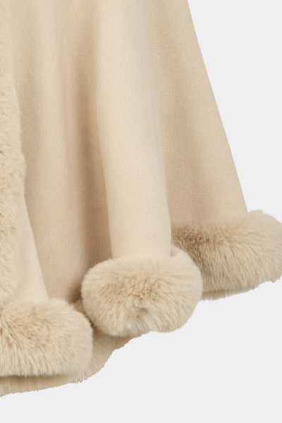 Poncho de malha com pêlo Morgan