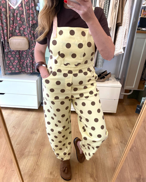 Macacão bolas amarelo