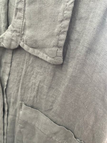 Camisa 100% linho kaki