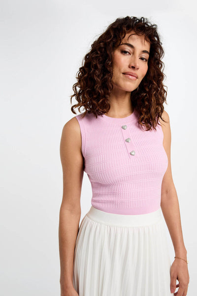 Top de malha rosa MORGAN