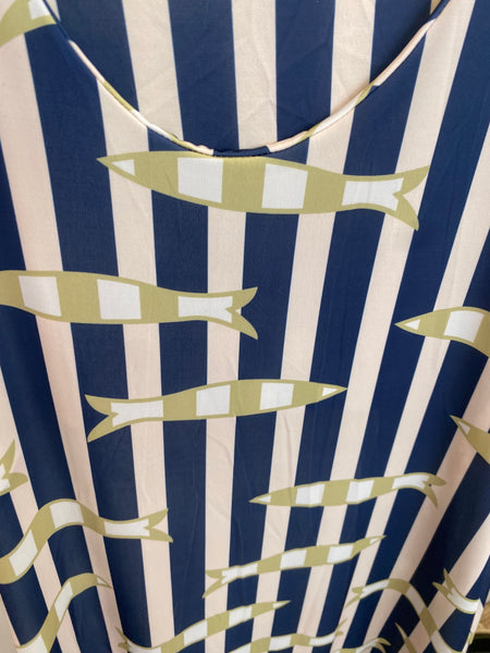 Vestido comprido malha fria sardinhas