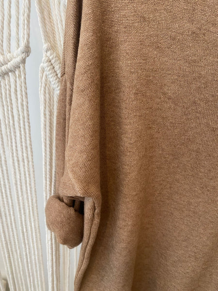 Camisola de malha camel