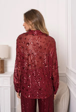 Carregar imagem no visualizador da galeria, Camisa lantejoulas bordeaux
