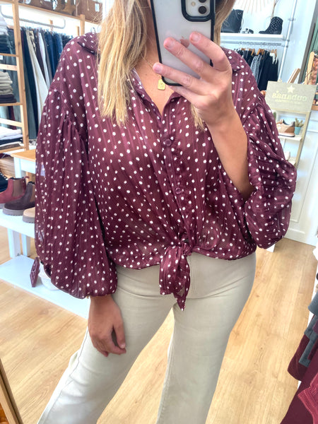 Camisa bolinhas Bordeaux Smf