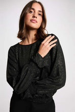 Carregar imagem no visualizador da galeria, Blusa preta brilhos Morgan
