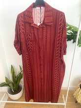 Carregar imagem no visualizador da galeria, Vestido camisa estampa espiga telha
