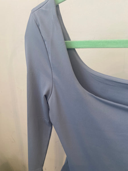 Body manga comprida azul