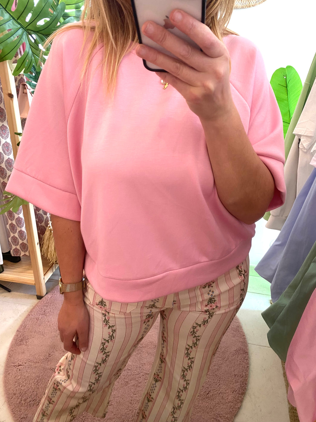 T-shirt microfibra macia rosa