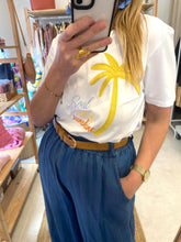 Carregar imagem no visualizador da galeria, T-shirt branca bordado palmeira
