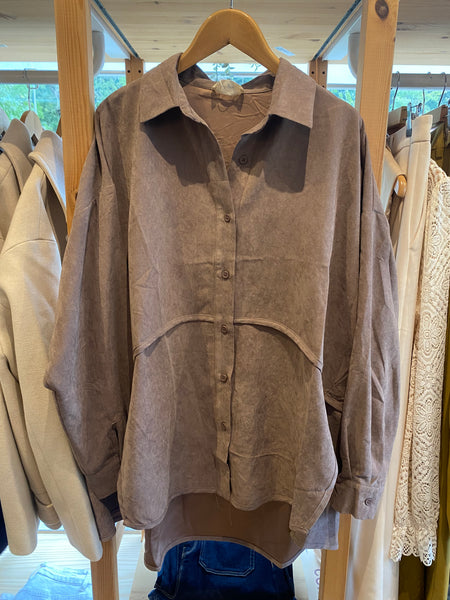 Camisa oversize pele de pêssego toupe