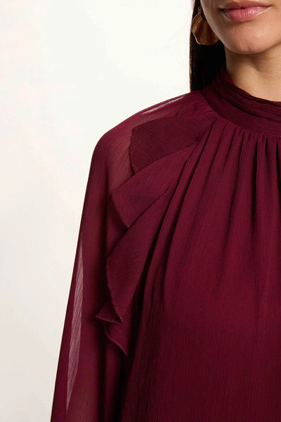 Vestido Morgan fluído Bordeaux