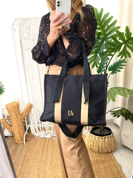 Shopper preto/camel Don Algodon