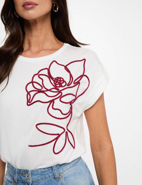 T-shirt Morgan flôr bordada