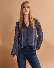 Carregar imagem no visualizador da galeria, Camisa estampa azul Morgan
