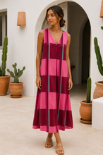 Carregar imagem no visualizador da galeria, Vestido estampado Bordeaux e rosa
