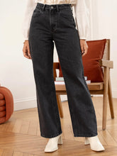 Carregar imagem no visualizador da galeria, Calças pretas washed wide leg
