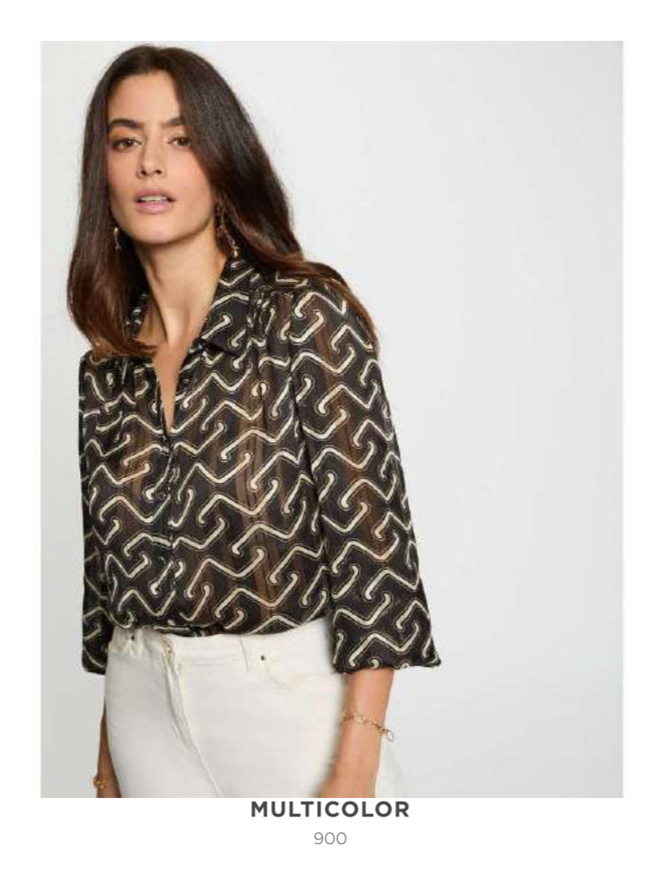 Camisa estampa preto MORGAN