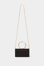 Carregar imagem no visualizador da galeria, Clutch MORGAN preto corrente dourada
