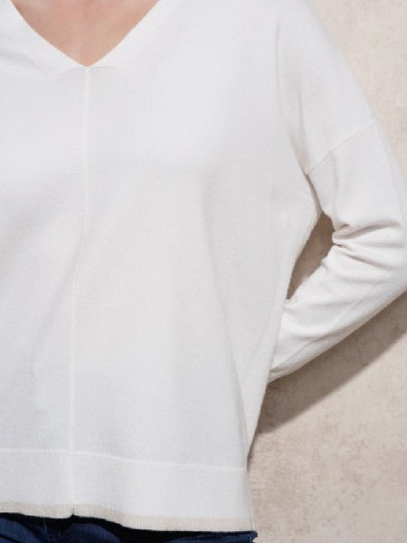 Camisola de malha fininha branco Smf