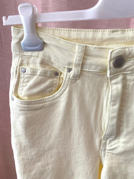 Calças wide leg amarelo manteiga
