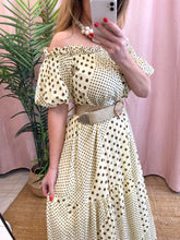Carregar imagem no visualizador da galeria, Vestido comprido bolinhas amarelo
