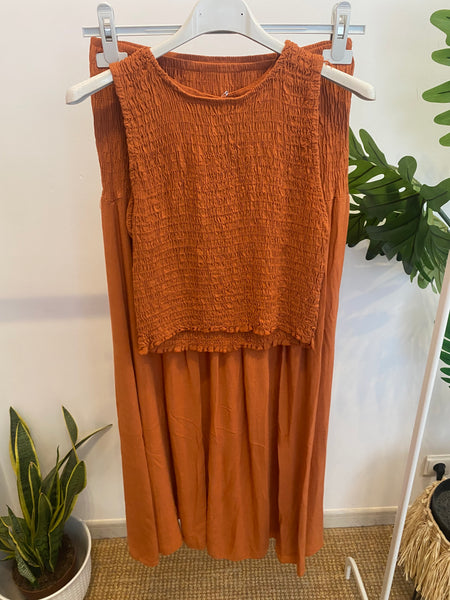 Conjunto franzido top tijolo