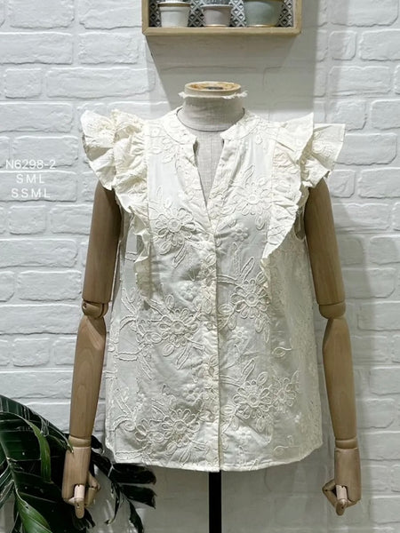 Blusa pérola bordada