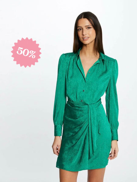 Vestido camisa verde MORGAN