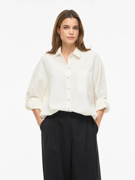 Camisa Vila branco linho