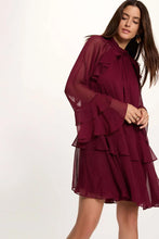 Carregar imagem no visualizador da galeria, Vestido Morgan fluído Bordeaux
