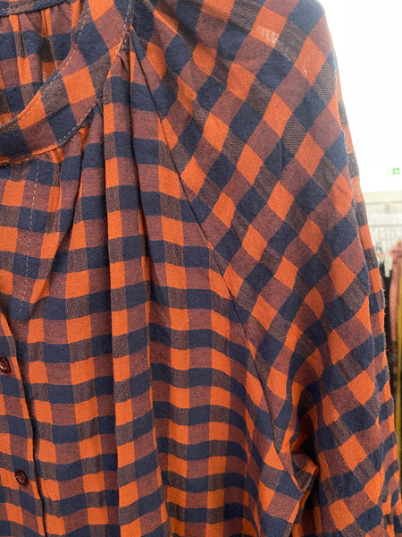 Vestido camisa Vichy tijolo