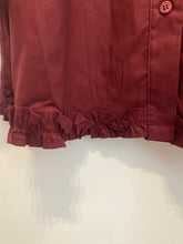 Carregar imagem no visualizador da galeria, Camisa lisa folho em baixo Bordeaux
