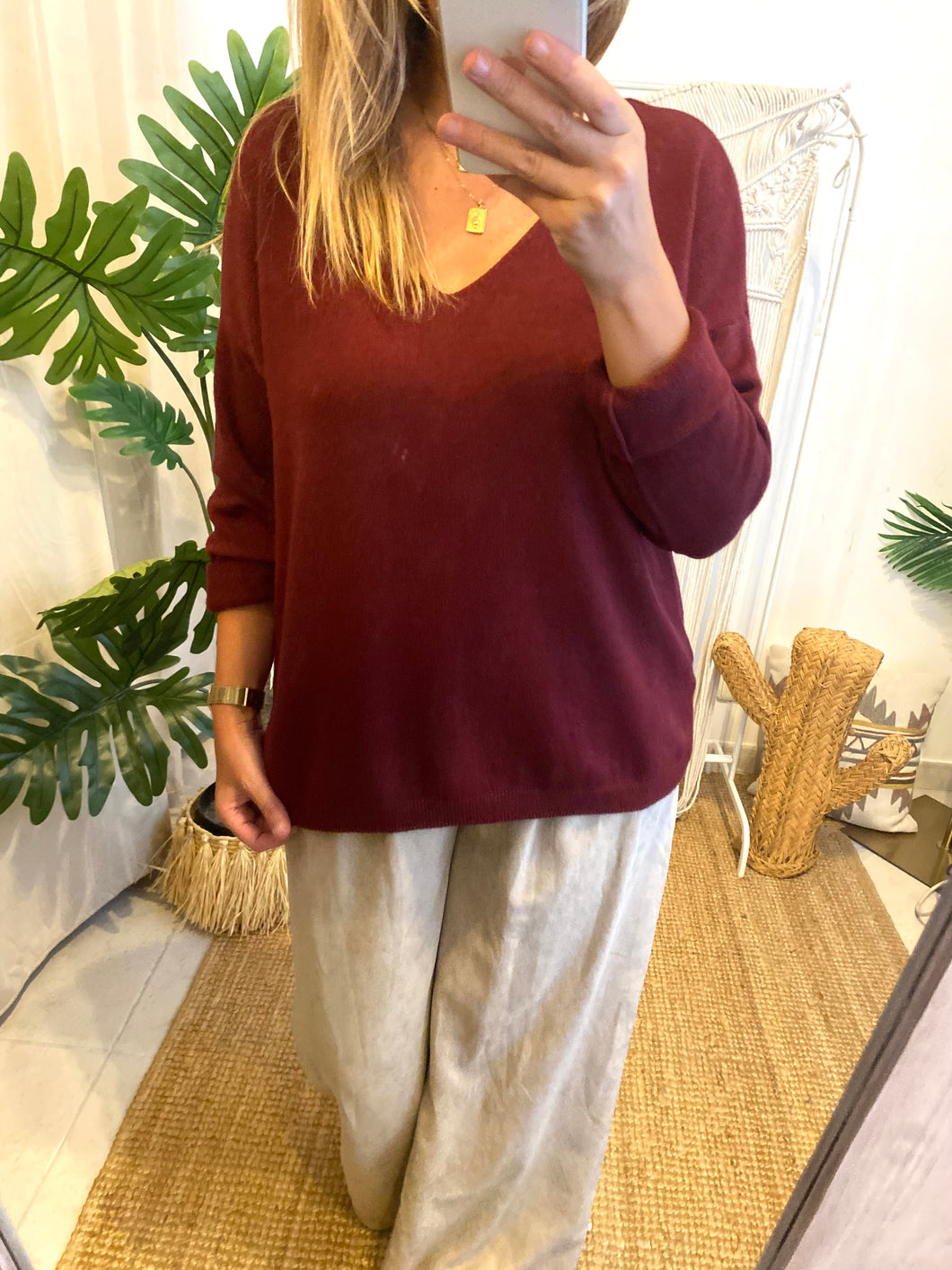 Camisola de malha Bordeaux