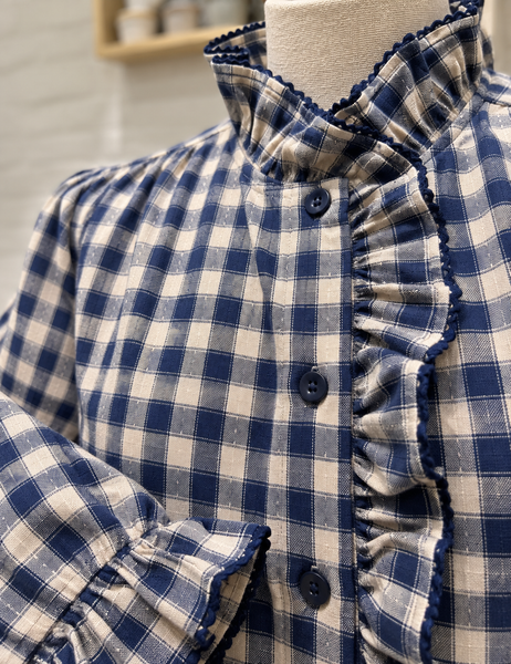 Camisa quadradinhos azuis
