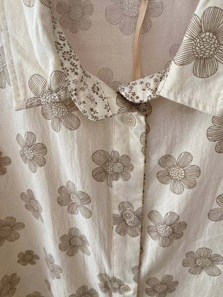 Camisa flores beje