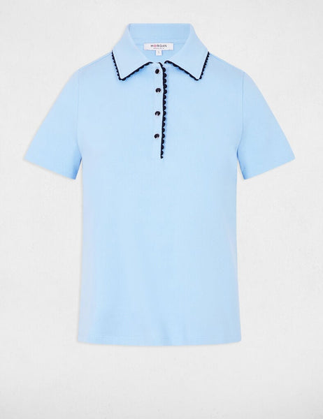 Polo de malha azul marinho MORGAN