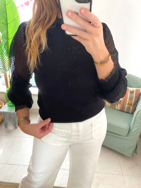Camisola de malha preta MORGAN