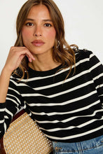 Carregar imagem no visualizador da galeria, Camisola preta riscas Morgan

