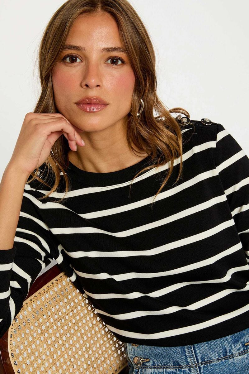 Camisola preta riscas Morgan