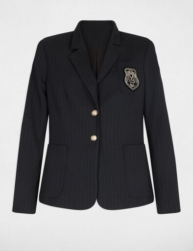 Blazer azul marinho risca fina Morgan