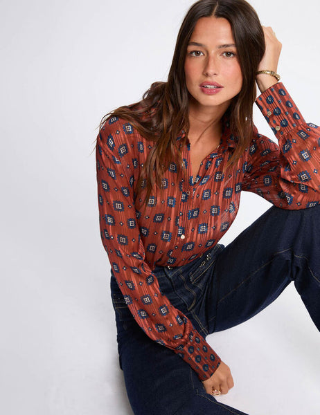 Camisa estampada tijolo Morgan
