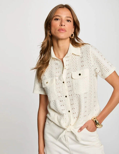 Camisa Morgan bordada cru