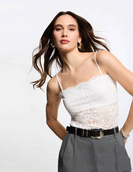 Top crop renda branco Morgan