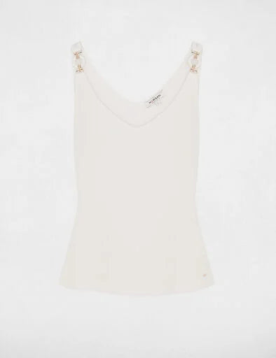 Top Morgan canelado branco