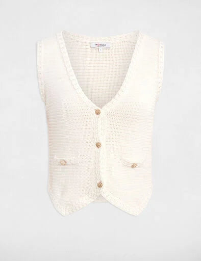 Colete Morgan de malha cru