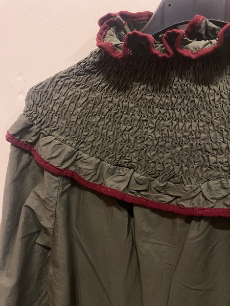 Blusa gola franzida verde