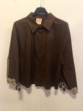 Carregar imagem no visualizador da galeria, Camisa bordado manga castanho
